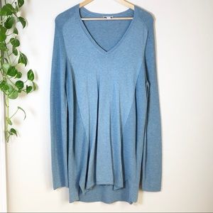 J. Jill Blue V-Neck Sweater Tunic Large Tall